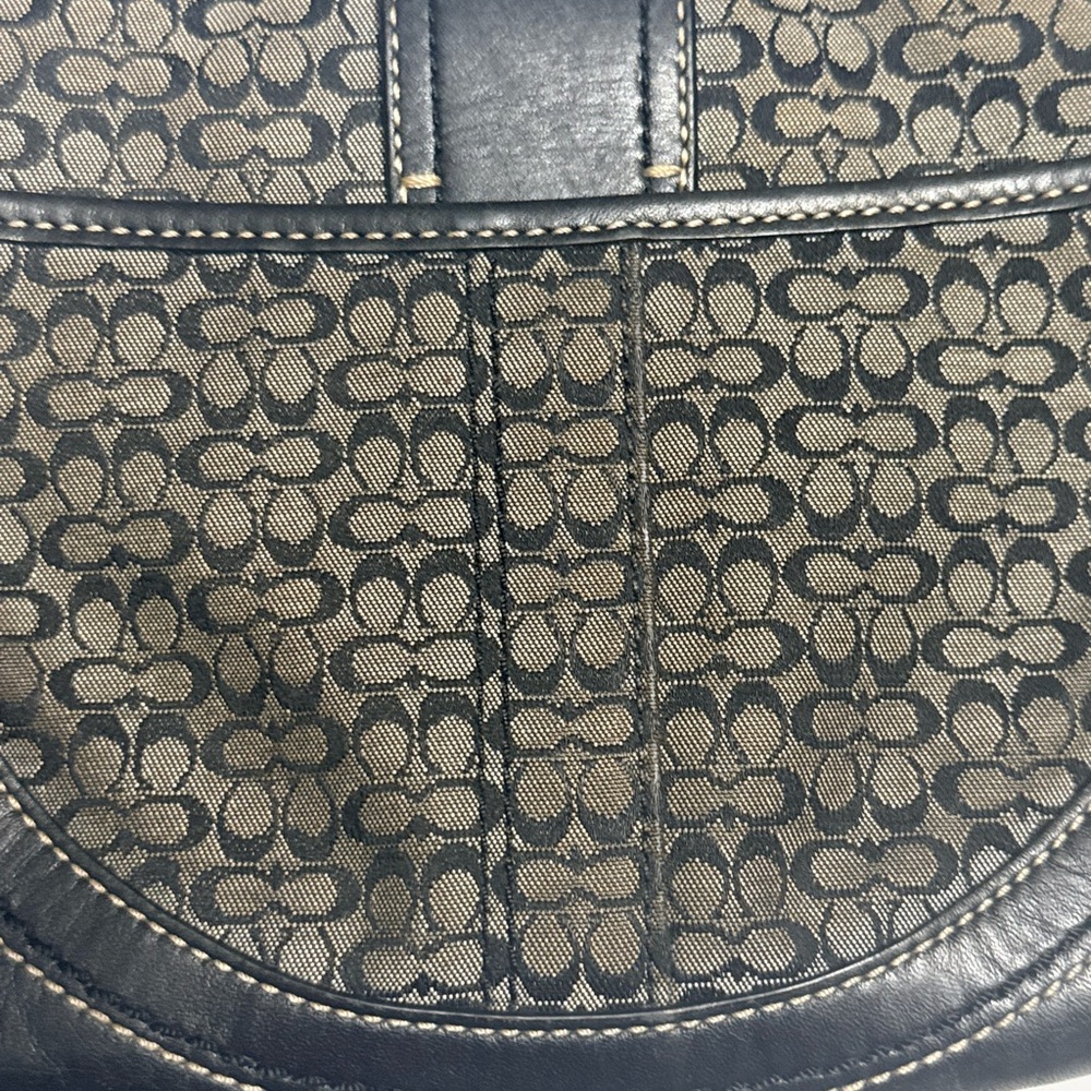 Vintage Y2K Coach Soho Signature C Flap Shoulder Bag Hobo F10925 Black Canvas - Picture 11 of 14